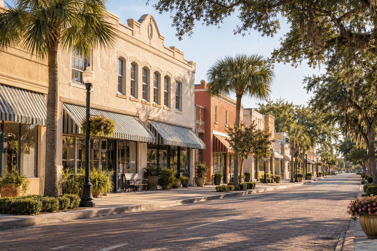 Original Avon Park-inspired artwork of historic storefronts