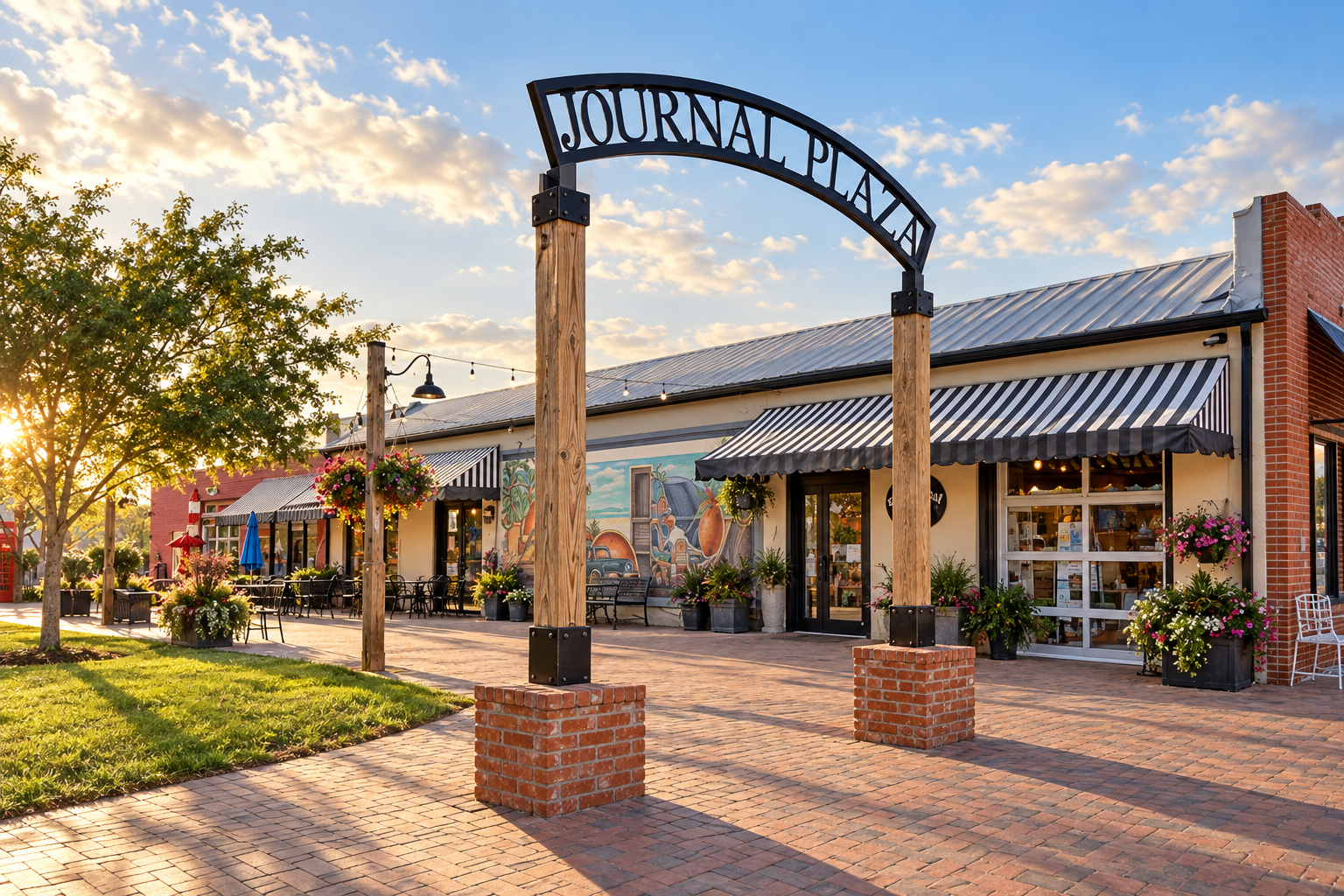 Generated recreation of Journal Plaza in downtown Lake Placid