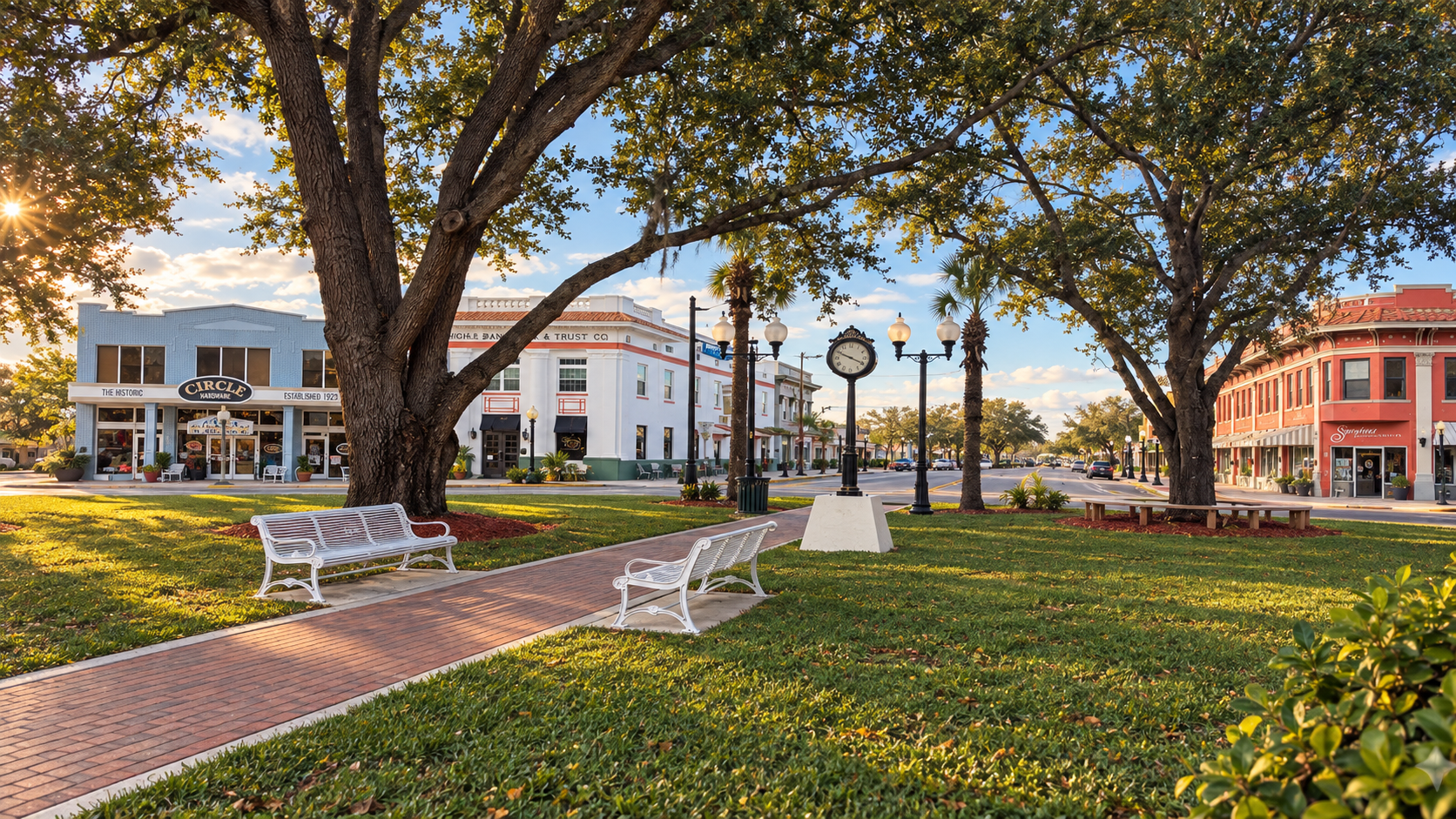 Generated recreation of downtown Sebring Circle Park